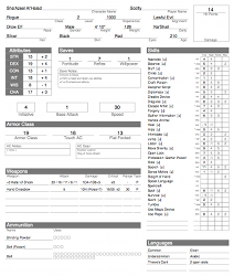 Sample Character Sheet